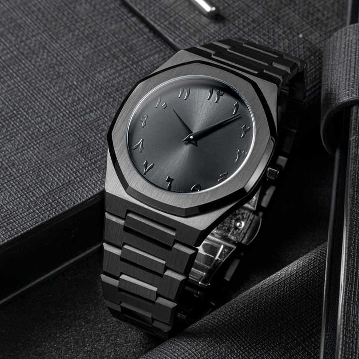 Sleek Black Arabic Dial Watch – Timeless Elegance in Every Detail